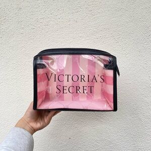 Victoria's Secret Pink Striped Cosmetic Case
